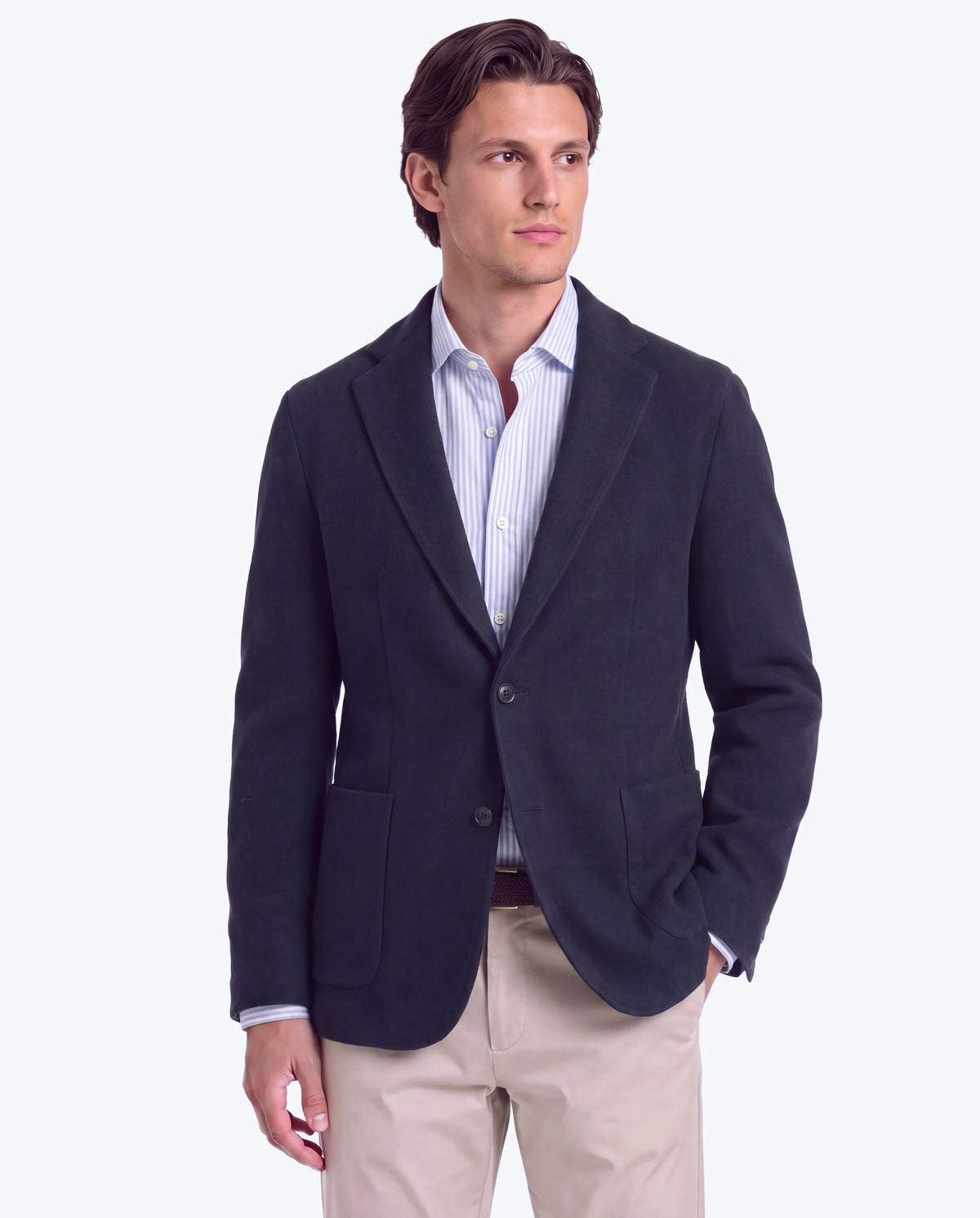 BLAZER DE PUNTO AZUL GRIS CIRCOLO