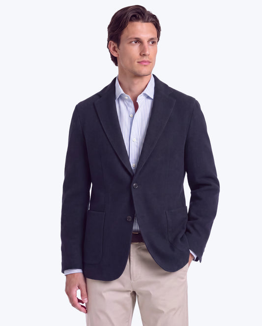 BLAZER DE PUNTO AZUL GRIS CIRCOLO