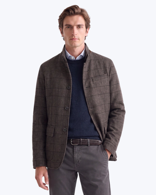 BLAZER LUMEN CUADRO MARRÓN CON CUELLO MAO