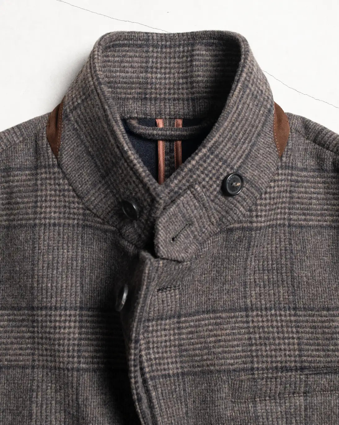 BLAZER LUMEN CUADRO MARRÓN CON CUELLO MAO