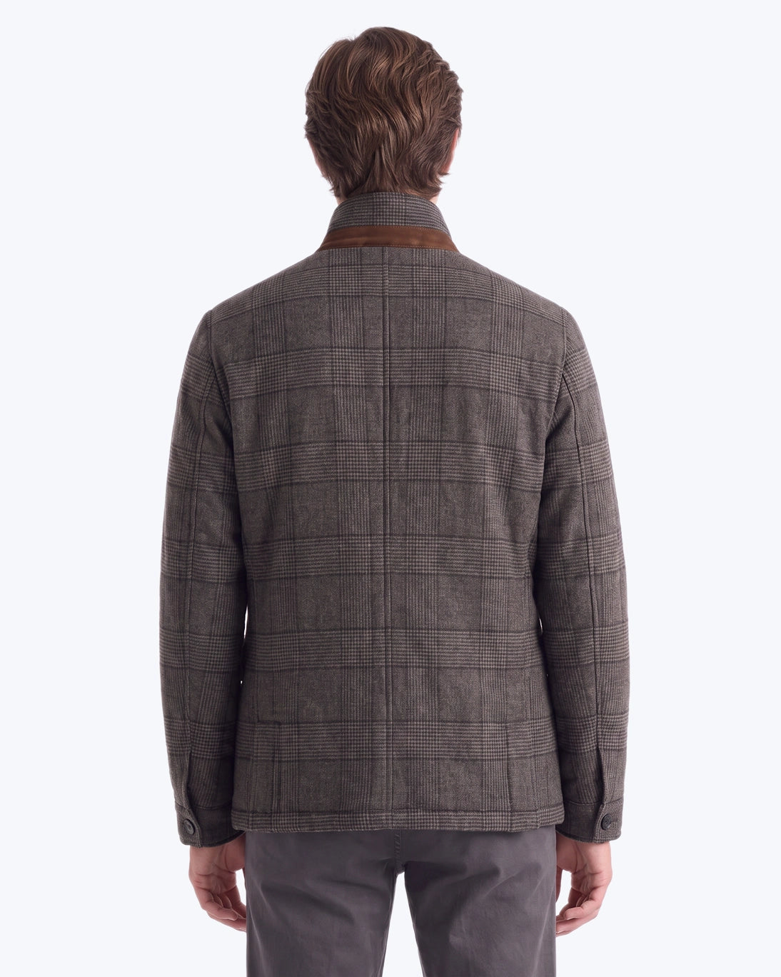 BLAZER LUMEN CUADRO MARRÓN CON CUELLO MAO