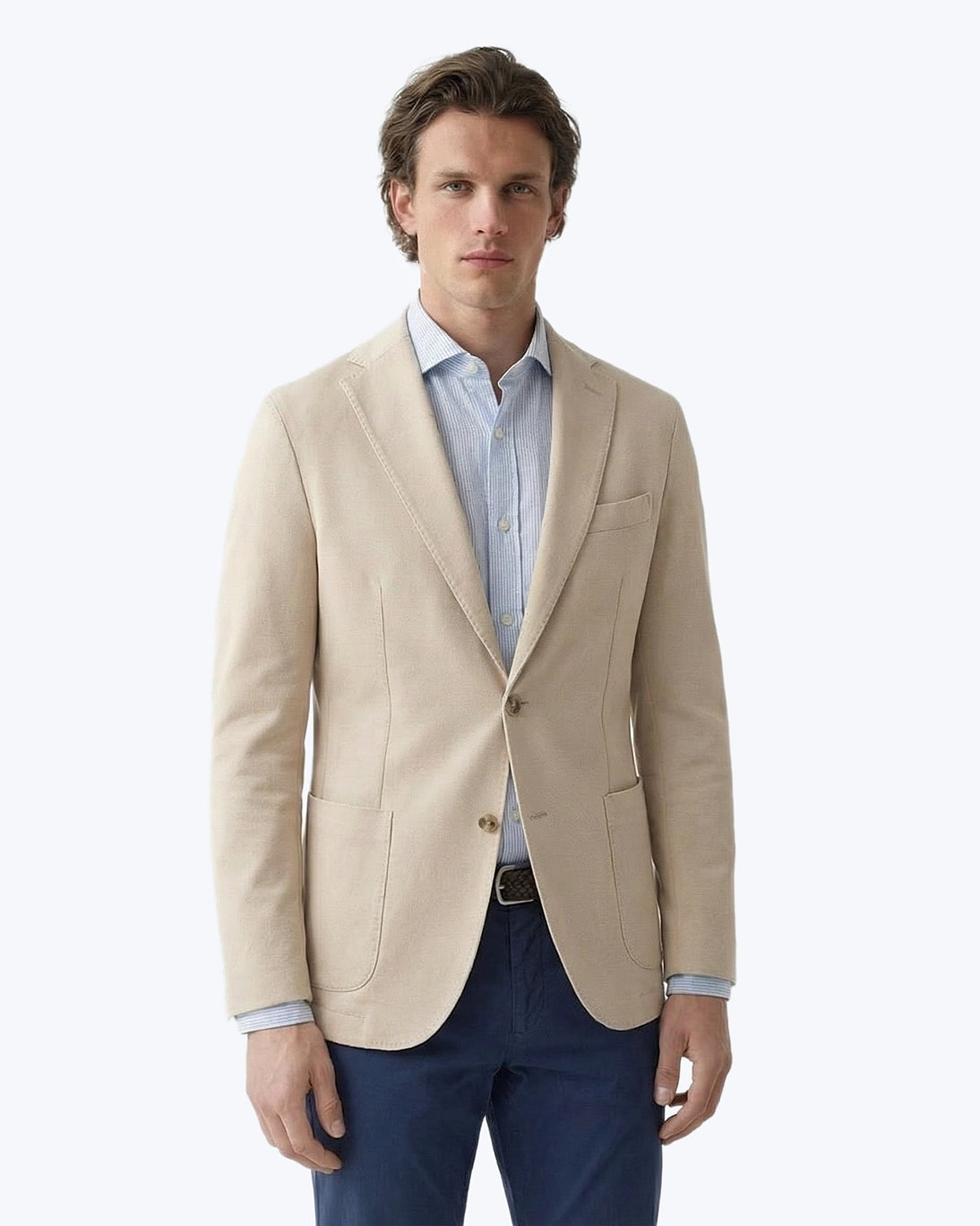 BLAZER DE PIQUÉ BEIGE CIRCOLO