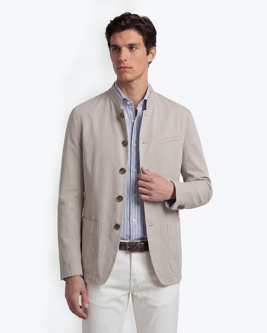 BLAZER DE CUELLO MAO GRIS CLARO MAXIMILIAN