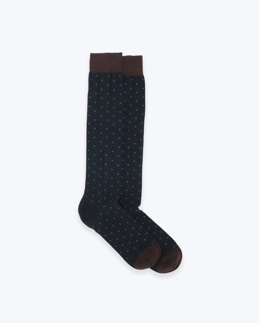CALCETINES NAVYS CON TOPOS VERDES ALTEA