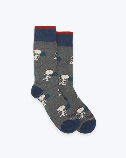 CALCETINES GRIS Y AZUL SNOOPY INTHEBOX