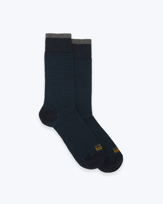 CALCETINES DE RAYAS AZUL Y GRIS  INTHEBOX
