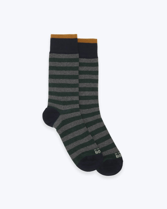 CALCETINES DE RAYAS GRIS Y VERDE INTHEBOX