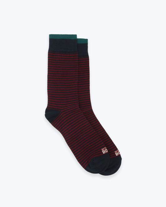 CALCETINES INTHEBOX RAYAS AZULES Y BURDEOS