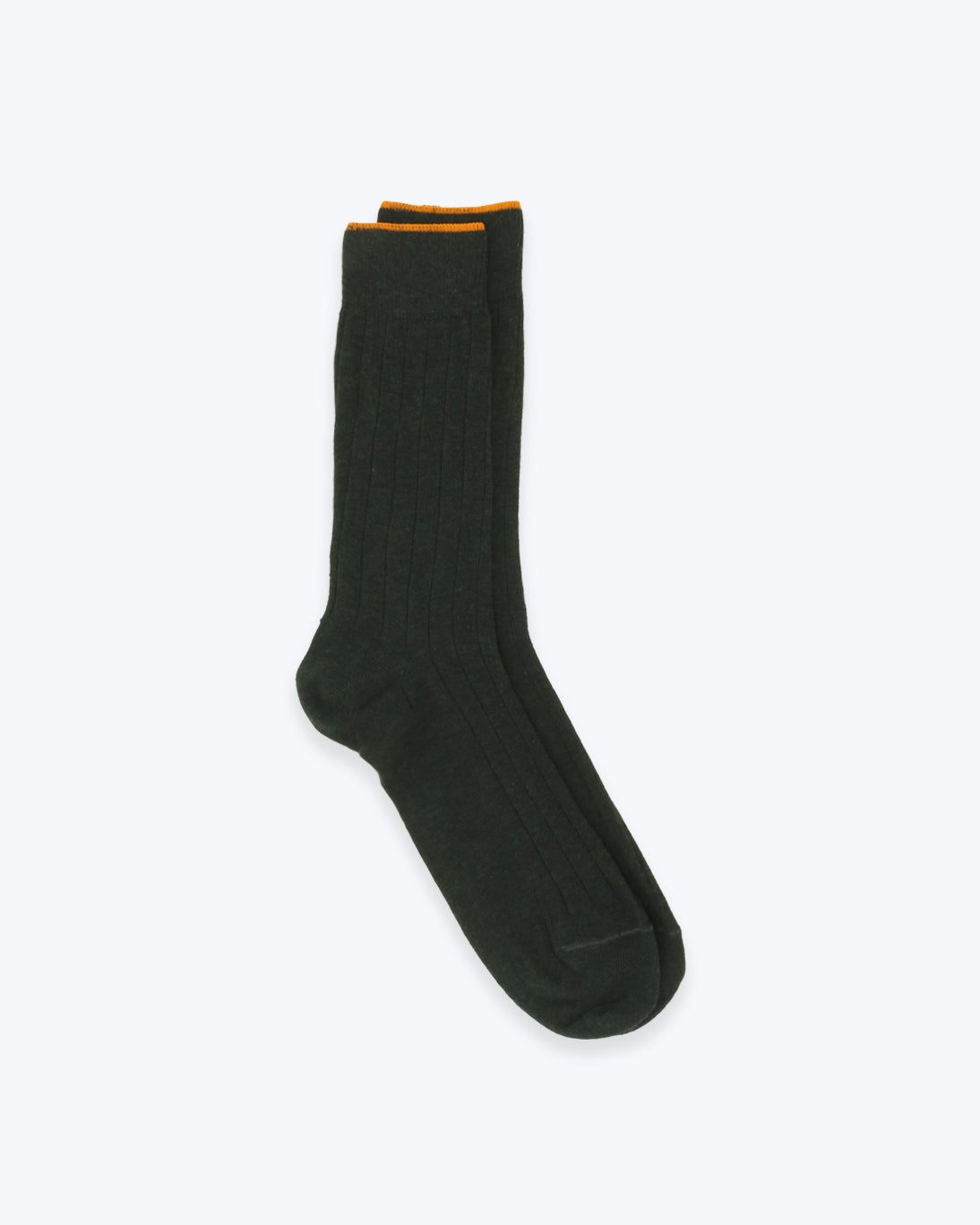 CALCETINES GALLO DE LANA VERDE OSCURO Y NARANJA