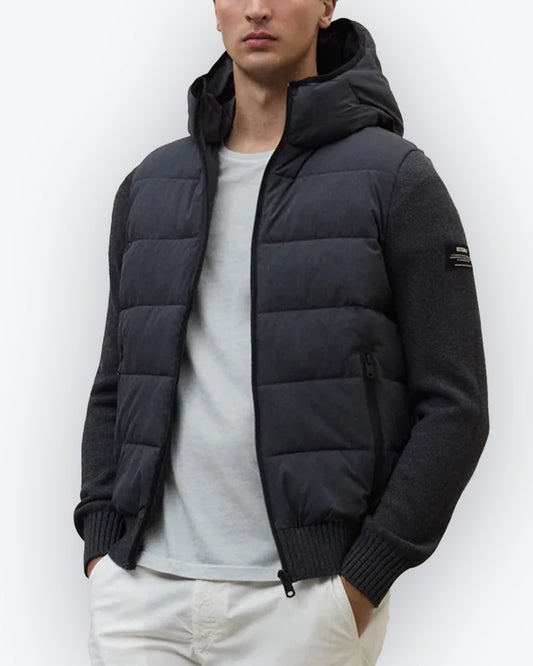 PLUMAS GRIS OSCURO CON CAPUCHA ECOALF