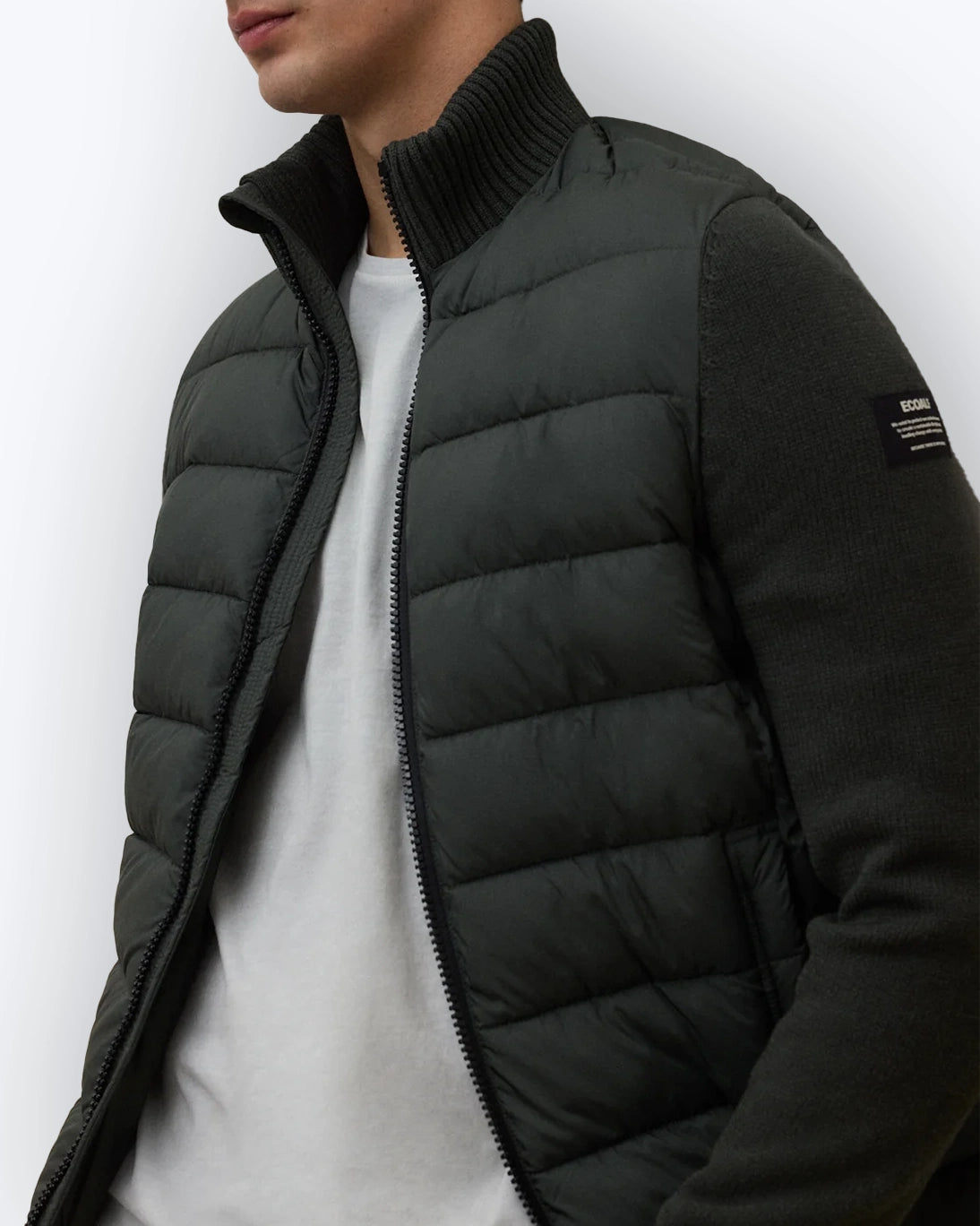 PLUMAS VERDE CON MANGAS DE PUNTO ECOALF