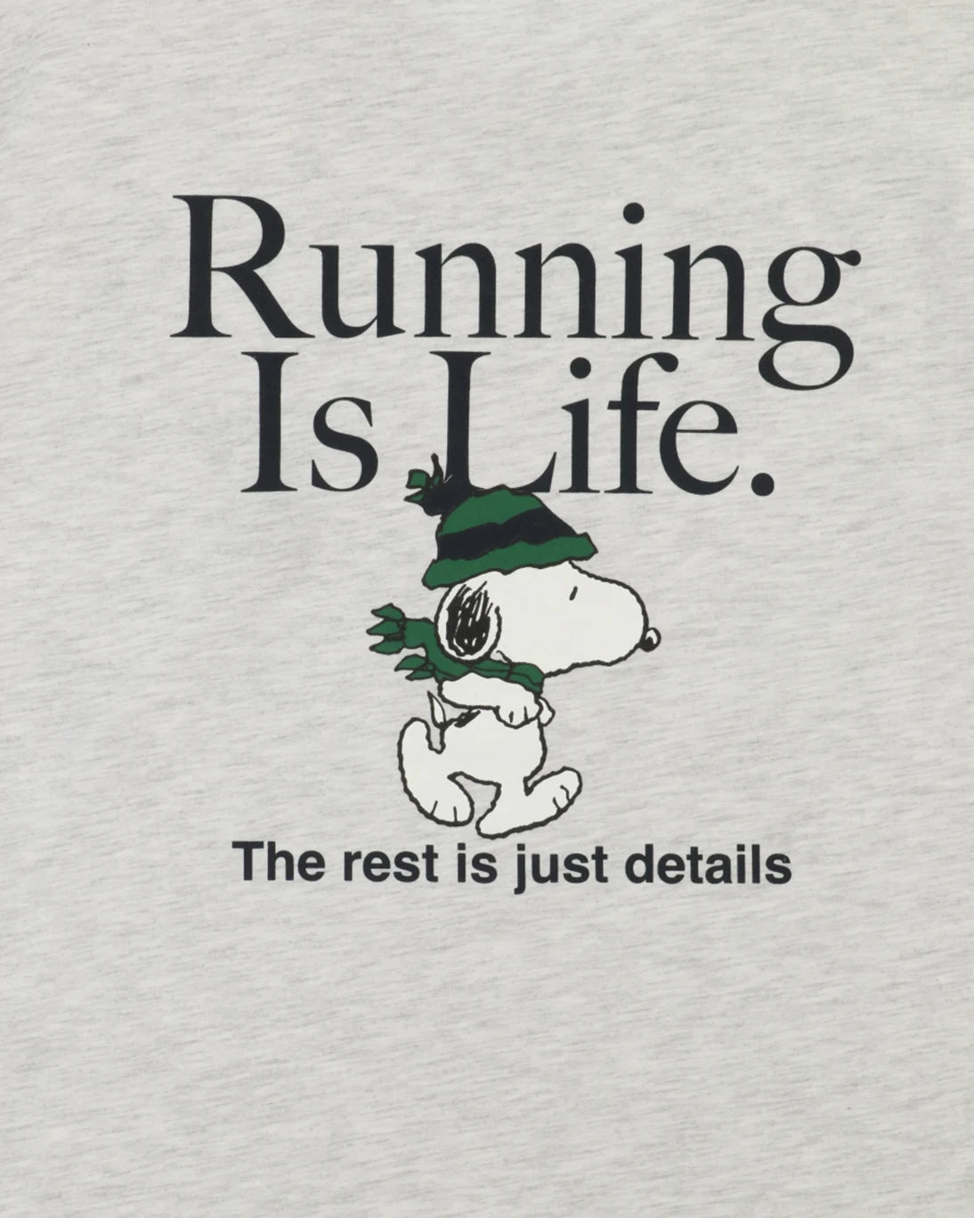 CAMISETA RUNNING LIFE SNOOPY GRIS INTHEBOX