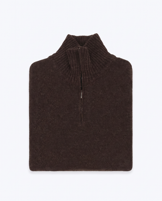 JERSEY CON CREMALLERA MARRÓN SEVENTY