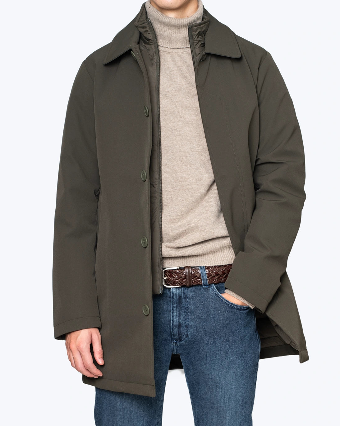 GABARDINA VERDE OLIVA BRIXTOL TEXTILES