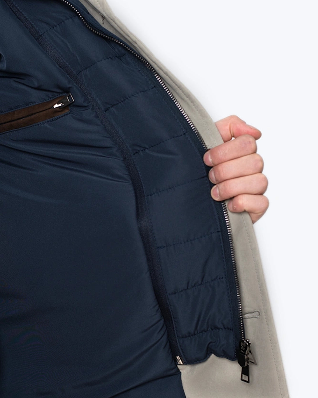 GABARDINA VERDE GRISÁCEO CON PETO DESMONTABLE ZEROSETTANTA