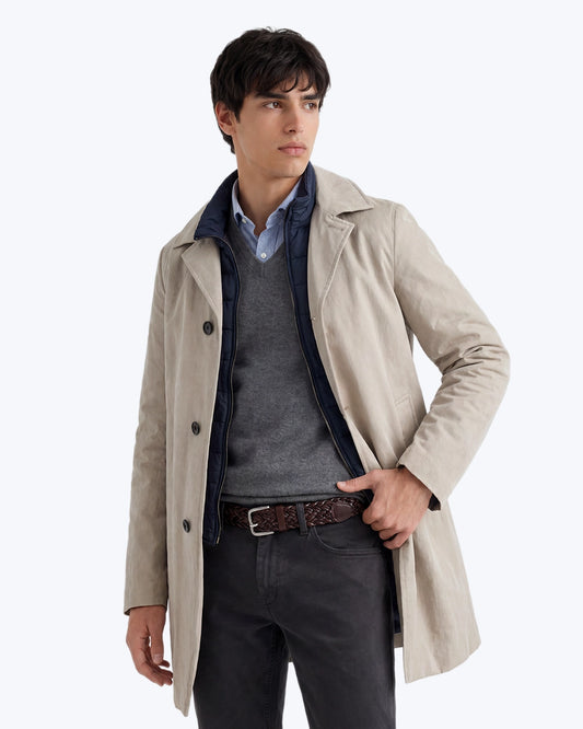 GABARDINA BEIGE CON PETO DESMONTABLE ZEROSETTANTA