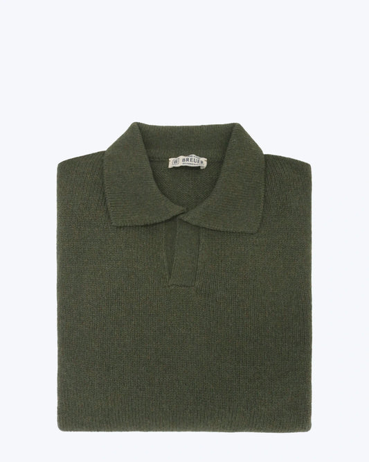 JERSEY DE CUELLO POLO DE CASHMERE VERDE BREUER