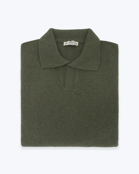 JERSEY DE CUELLO POLO DE CASHMERE VERDE BREUER