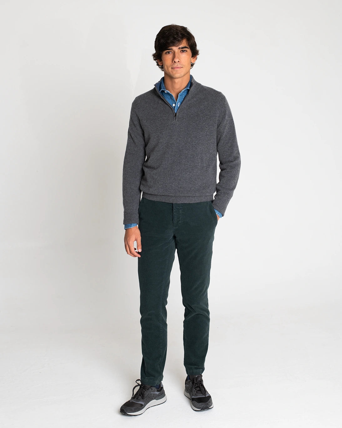 JERSEY CON CREMALLERA GRIS OSCURO TWAY