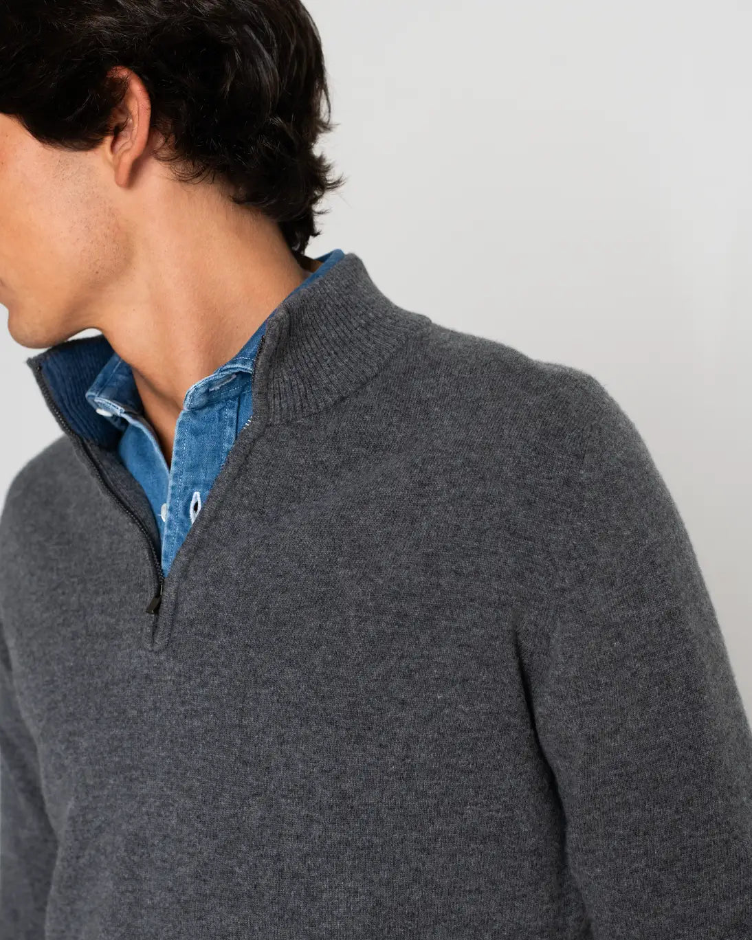 JERSEY CON CREMALLERA GRIS OSCURO TWAY