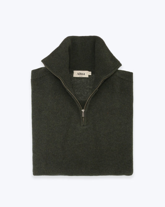 JERSEY CON CREMALLERA VERDE OSCURO ALTEA