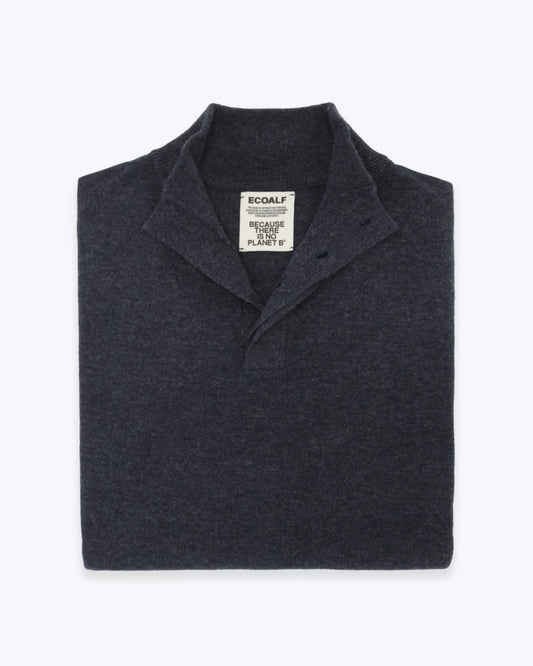 JERSEY CON BOTONES AZUL MEDIO ECOALF