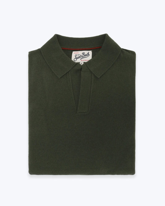 JERSEY CON CUELO POLO VERDE MILITAR MC2