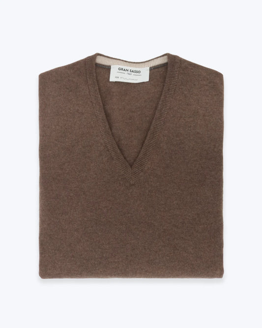 JERSEY DE PICO CASHMERE MARRÓN GRAN SASSO FOR FULHAM