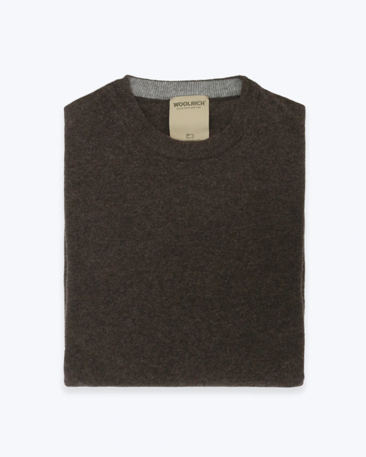 JERSEY DE CUELLO REDONDO MARRÓN WOOLRICH