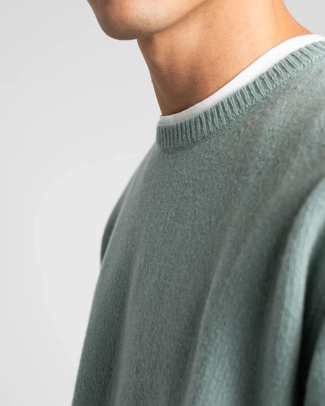 JERSEY DE CUELLO REDONDO VERDE AGUA TWAY