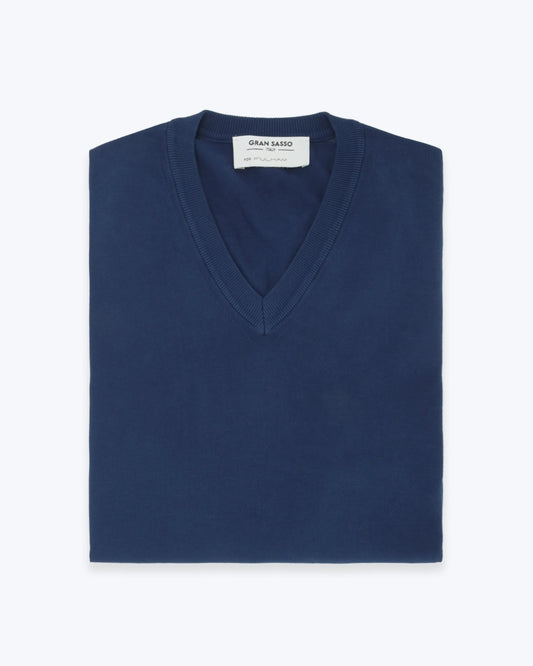 JERSEY DE PICO ALGODÓN AZUL GRAN SASSO