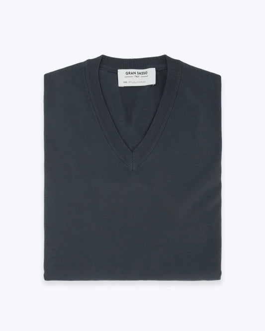 JERSEY DE PICO ALGODÓN AZUL GRISÁCEO GRAN SASSO