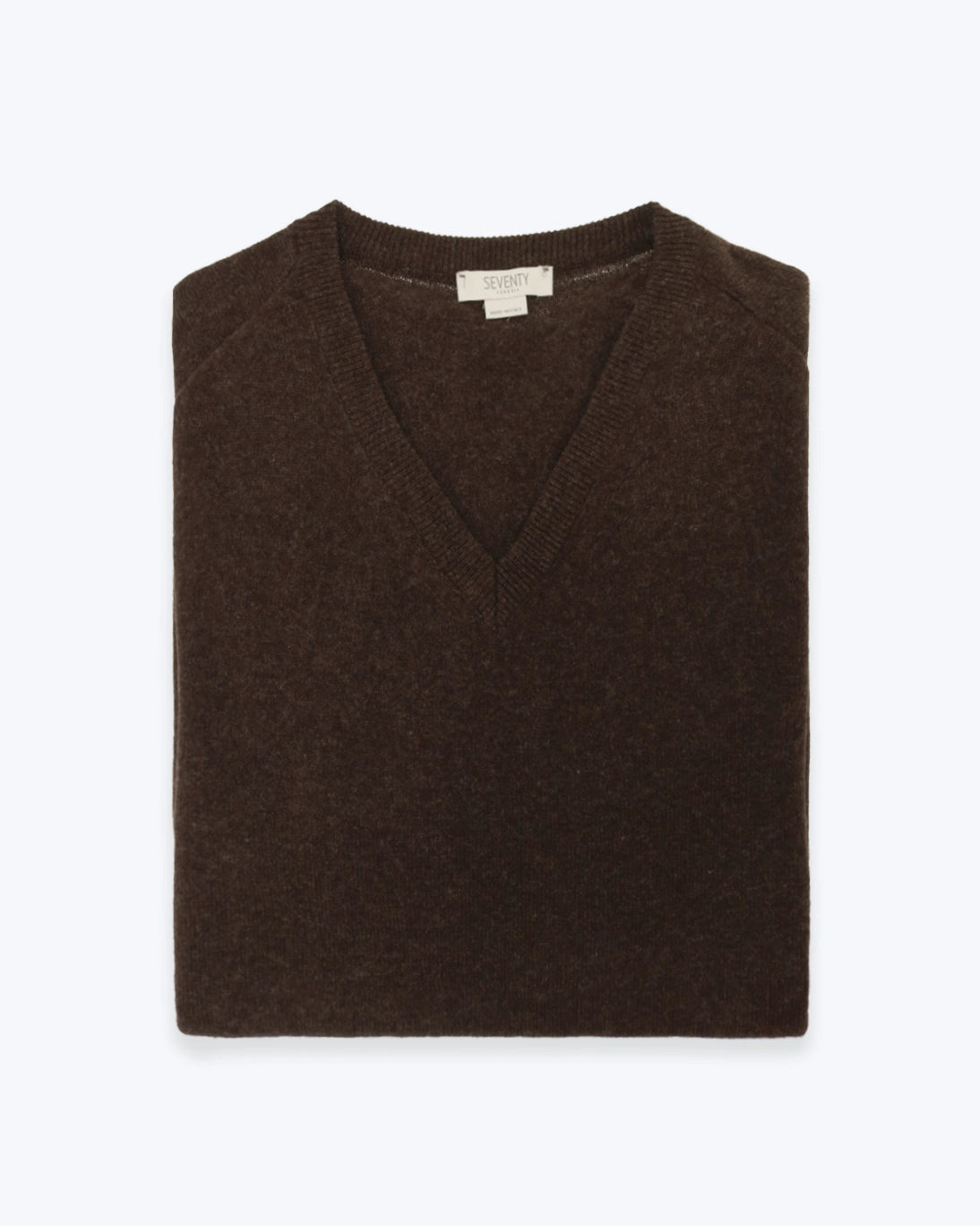 JERSEY CUELLO PICO DE LANA MARRÓN SEVENTY
