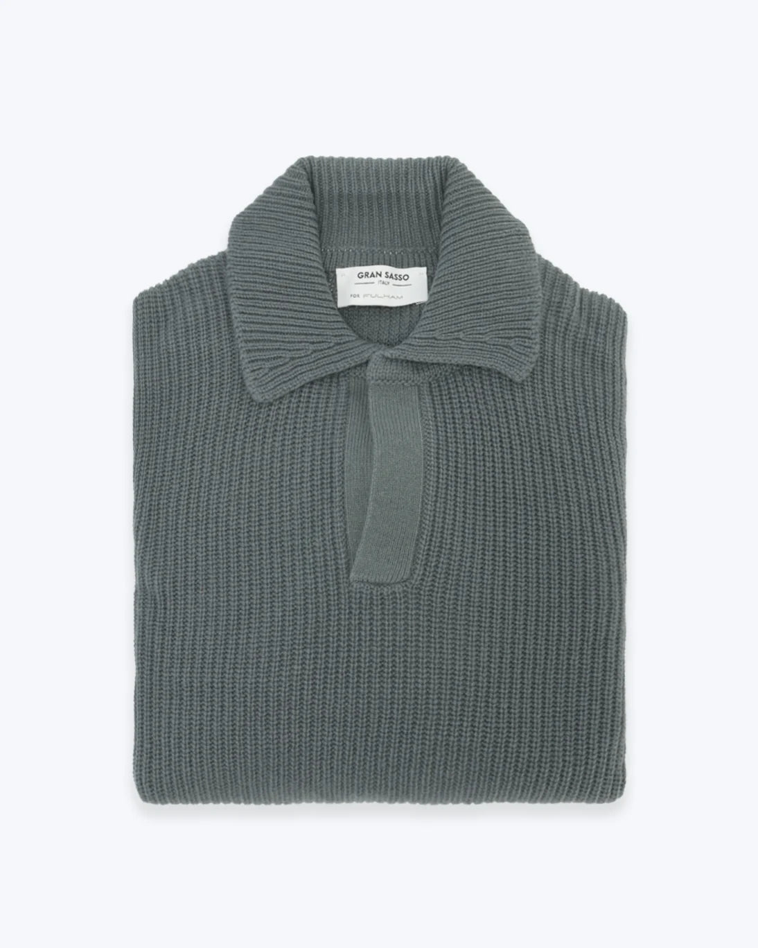 JERSEY DE PUNTO CON CUELLO POLO VERDE GRIS GRAN SASSO