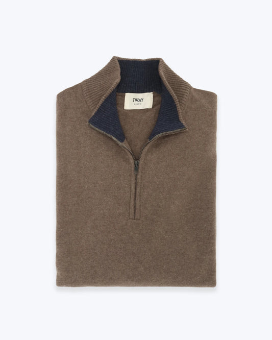JERSEY ZIP MARRÓN TWAY