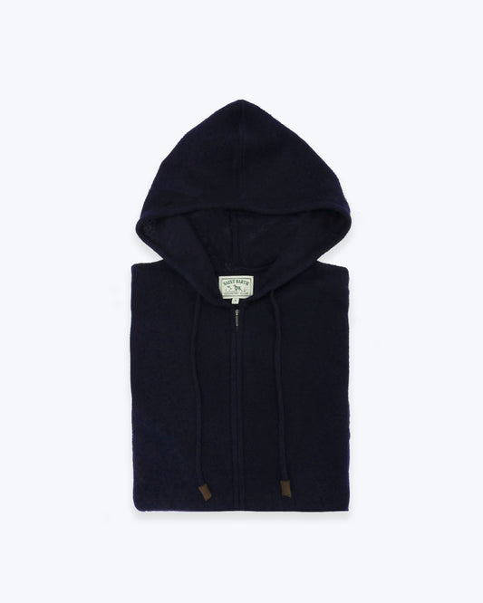 CÁRDIGAN DE LANA CON CAPUCHA NAVY MC2 SAINT BARTH