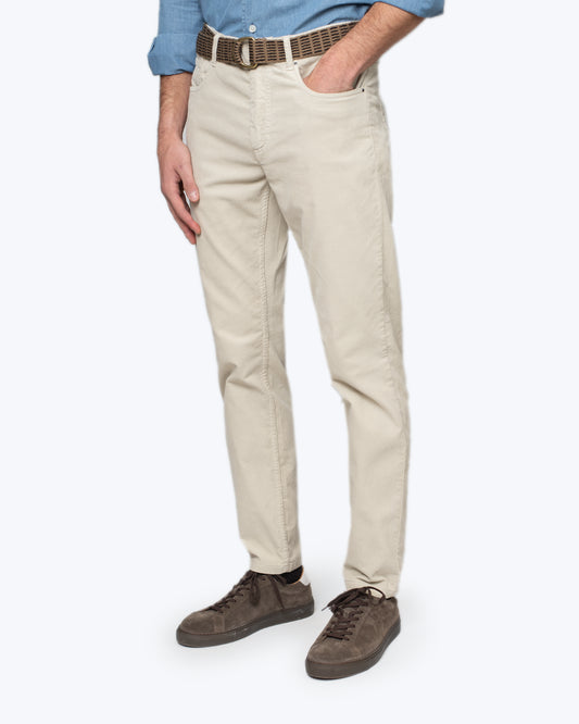 PANTALÓN 5 BOLSILLOS DE PANA BEIGE CLARO AT.P.CO