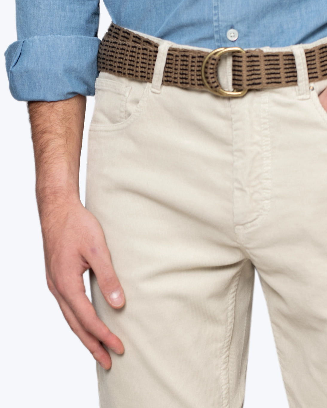 PANTALÓN 5 BOLSILLOS DE PANA BEIGE CLARO AT.P.CO