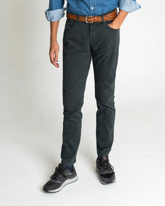 PANTALÓN VERDE OSCURO DE 5 BOLSILLOS TWAY