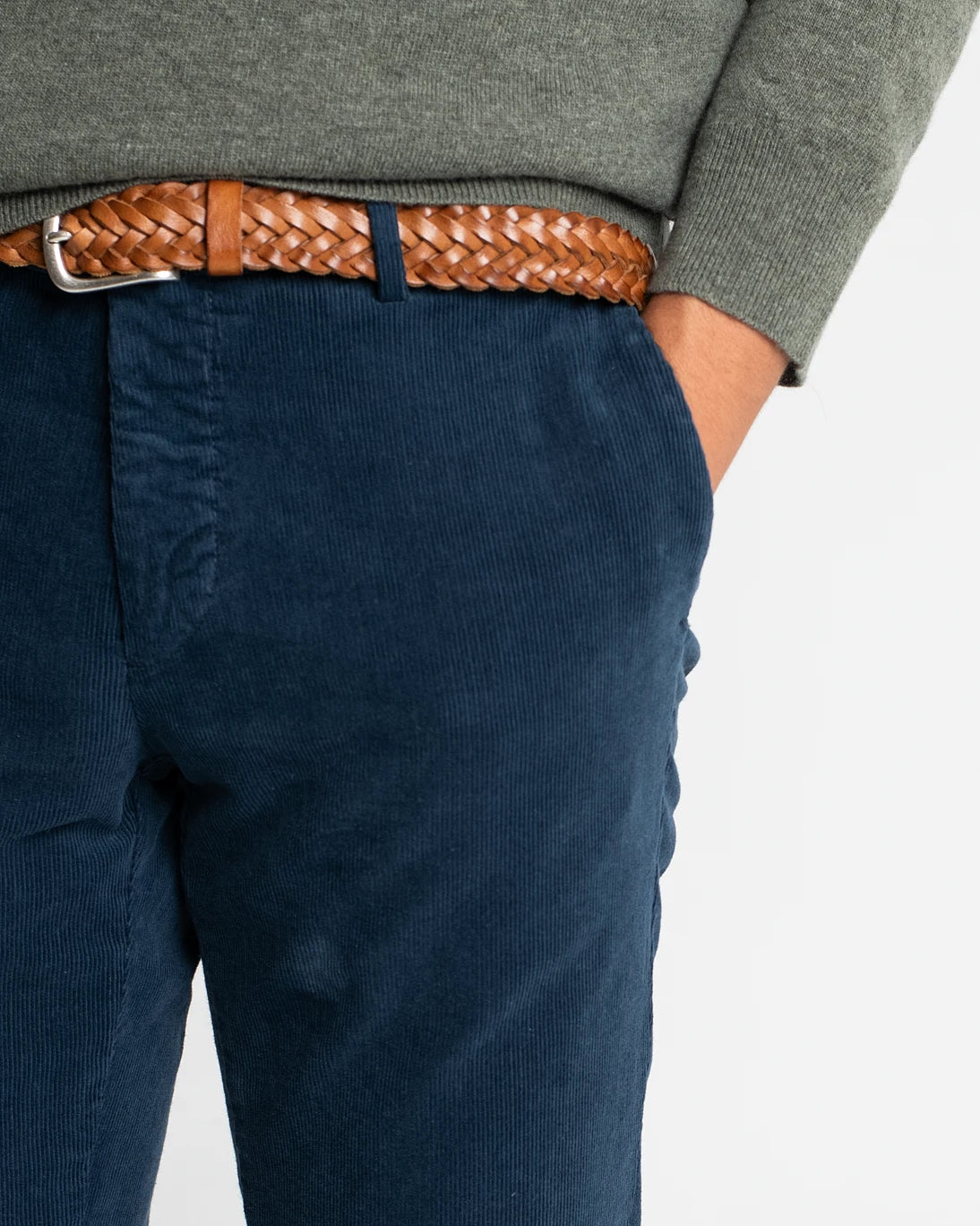 PANTALÓN CHINO DE PANA AZUL TWAY