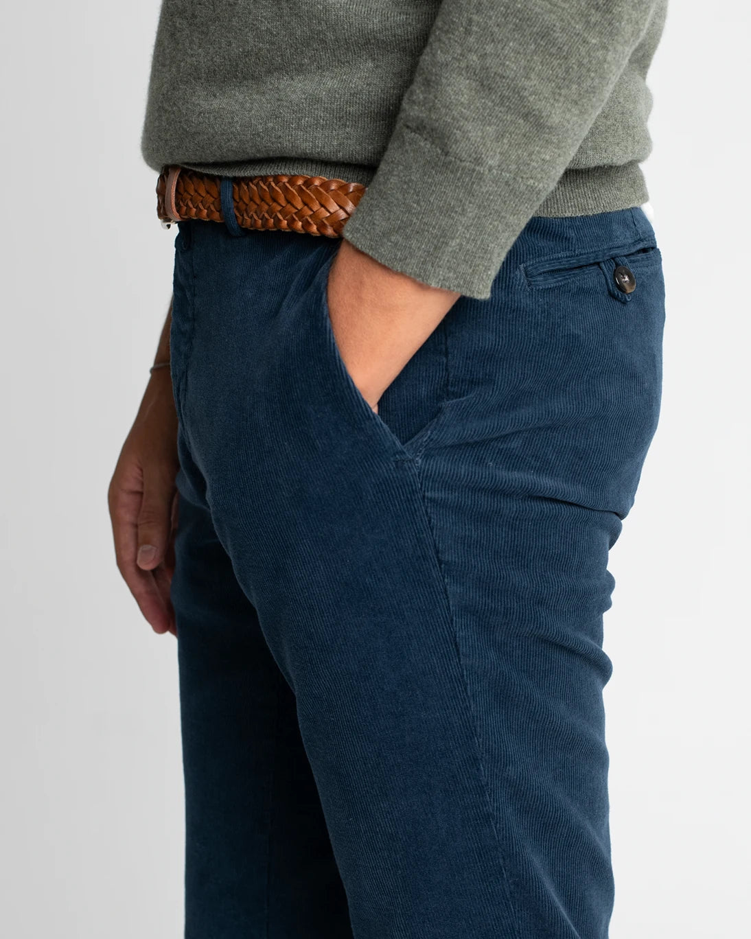 PANTALÓN CHINO DE PANA AZUL TWAY