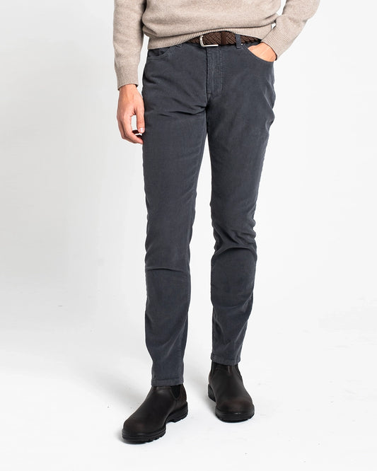 PANTALÓN 5 BOLSILLOS DE PANA GRIS TWAY