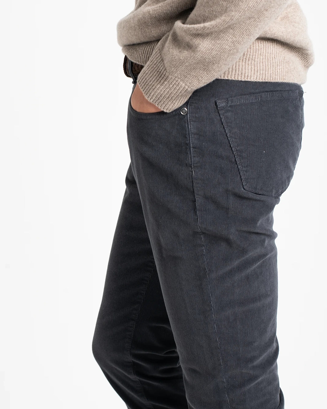 PANTALÓN 5 BOLSILLOS DE PANA GRIS TWAY