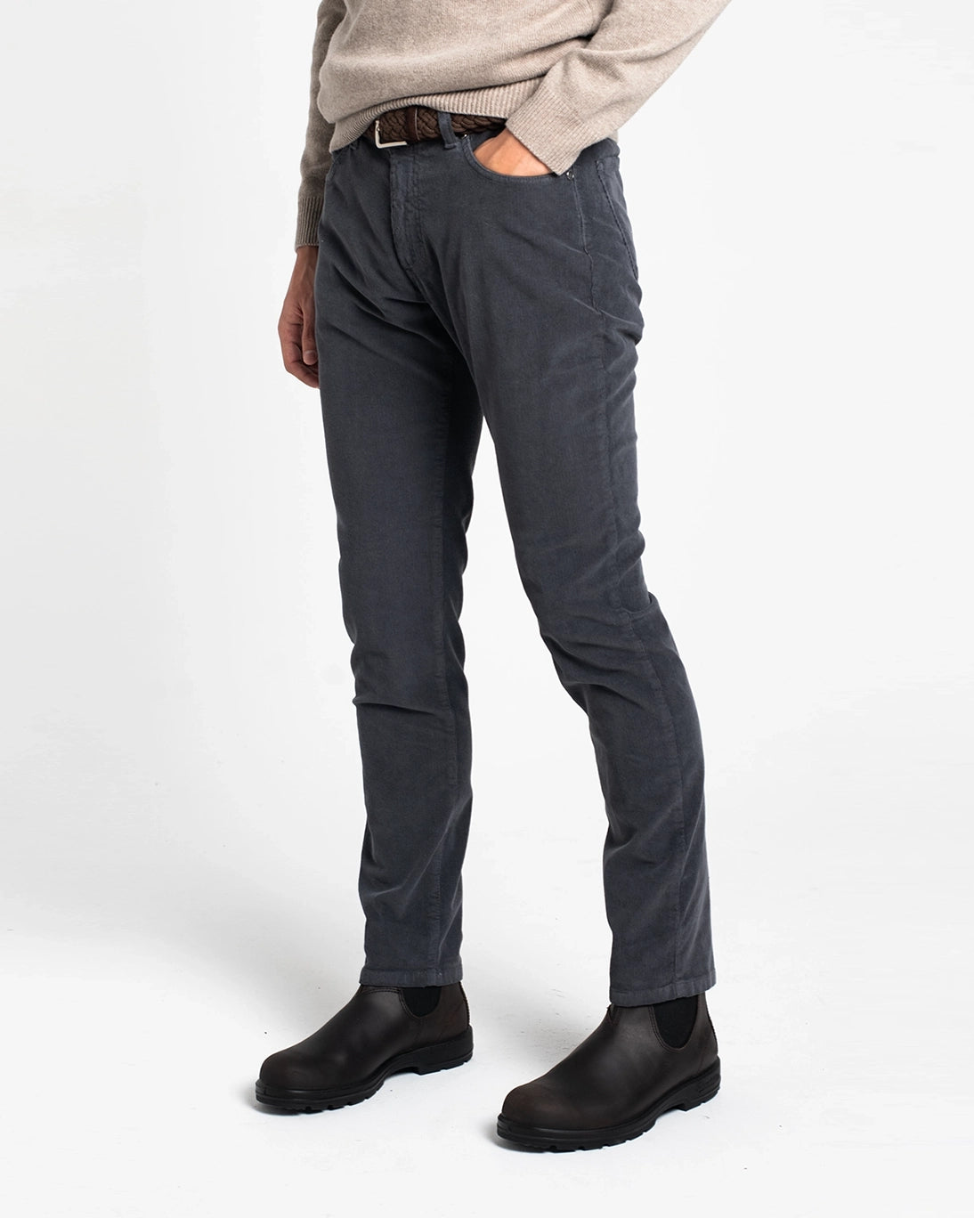 PANTALÓN 5 BOLSILLOS DE PANA GRIS TWAY