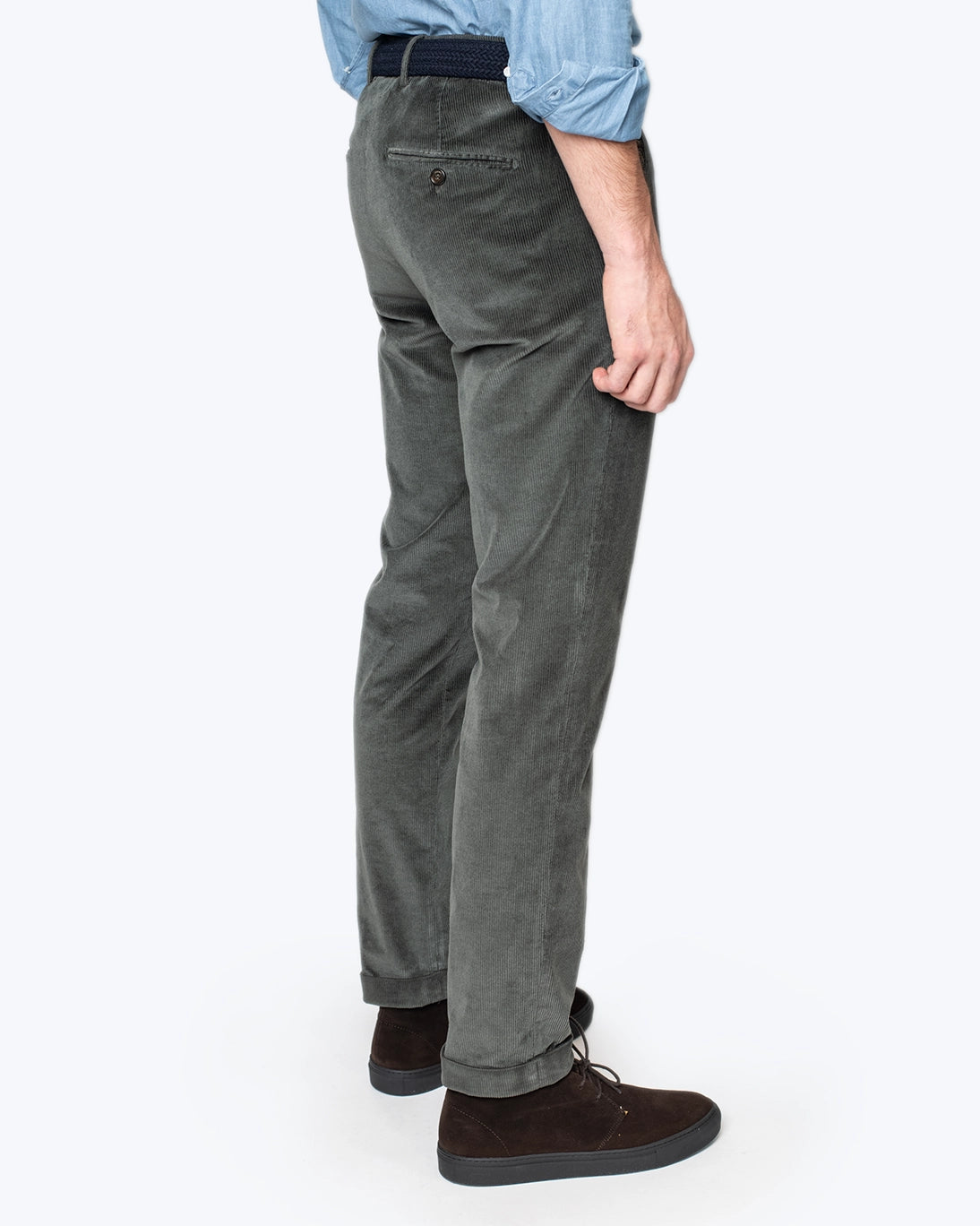 PANTALÓN CHINO DE PANA VERDE GRISÁCEO SEVENTY