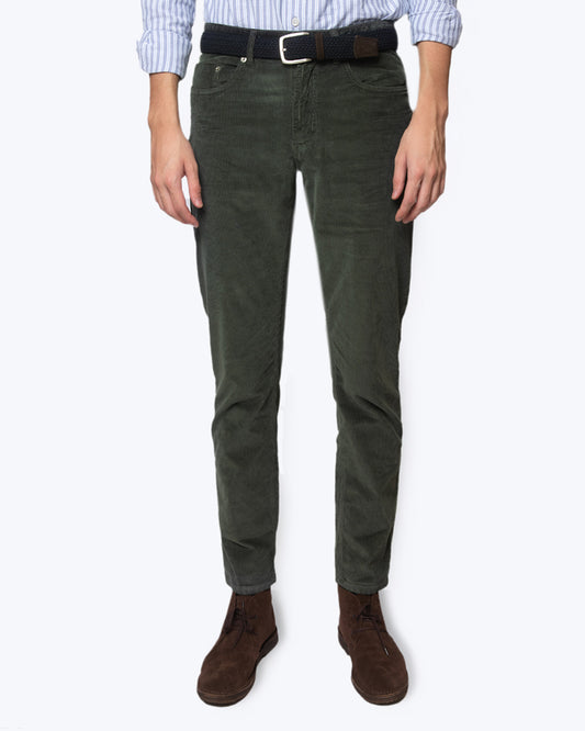 PANTALÓN 5 BOLSILLOS DE PANA VERDE SEVENTY