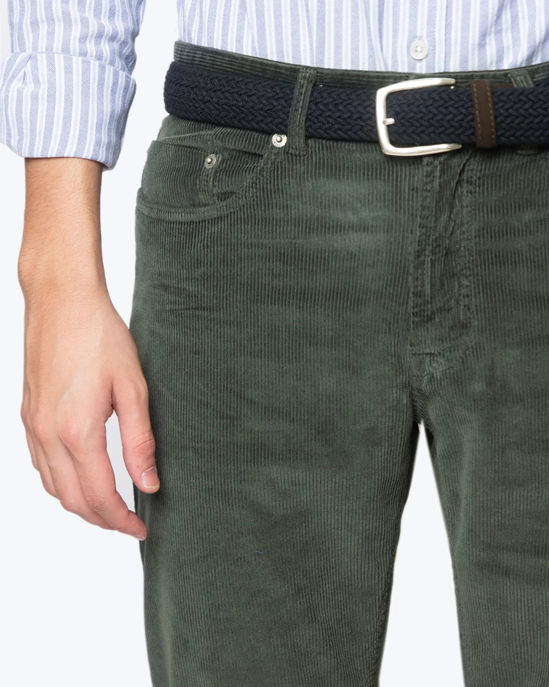 PANTALÓN 5 BOLSILLOS DE PANA VERDE SEVENTY