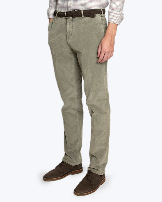 PANTALÓN CHINO DE PANA VERDE CLARO SANTANIELLO