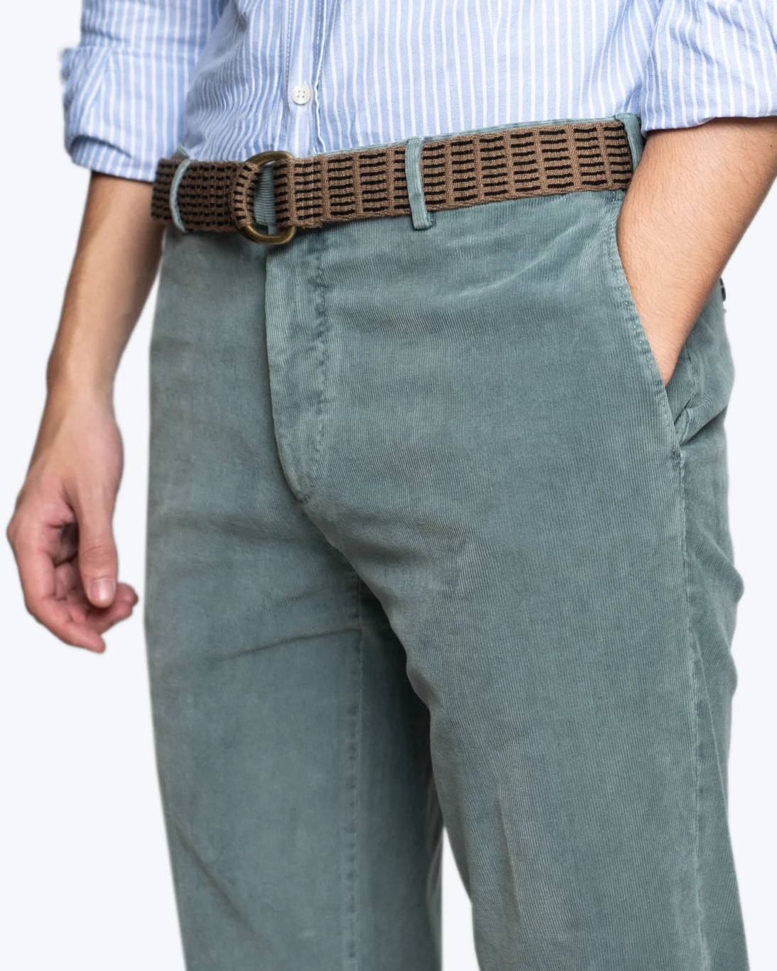 PANTALÓN CHINO DE PANA AZUL GRISÁCEO SANTANIELLO