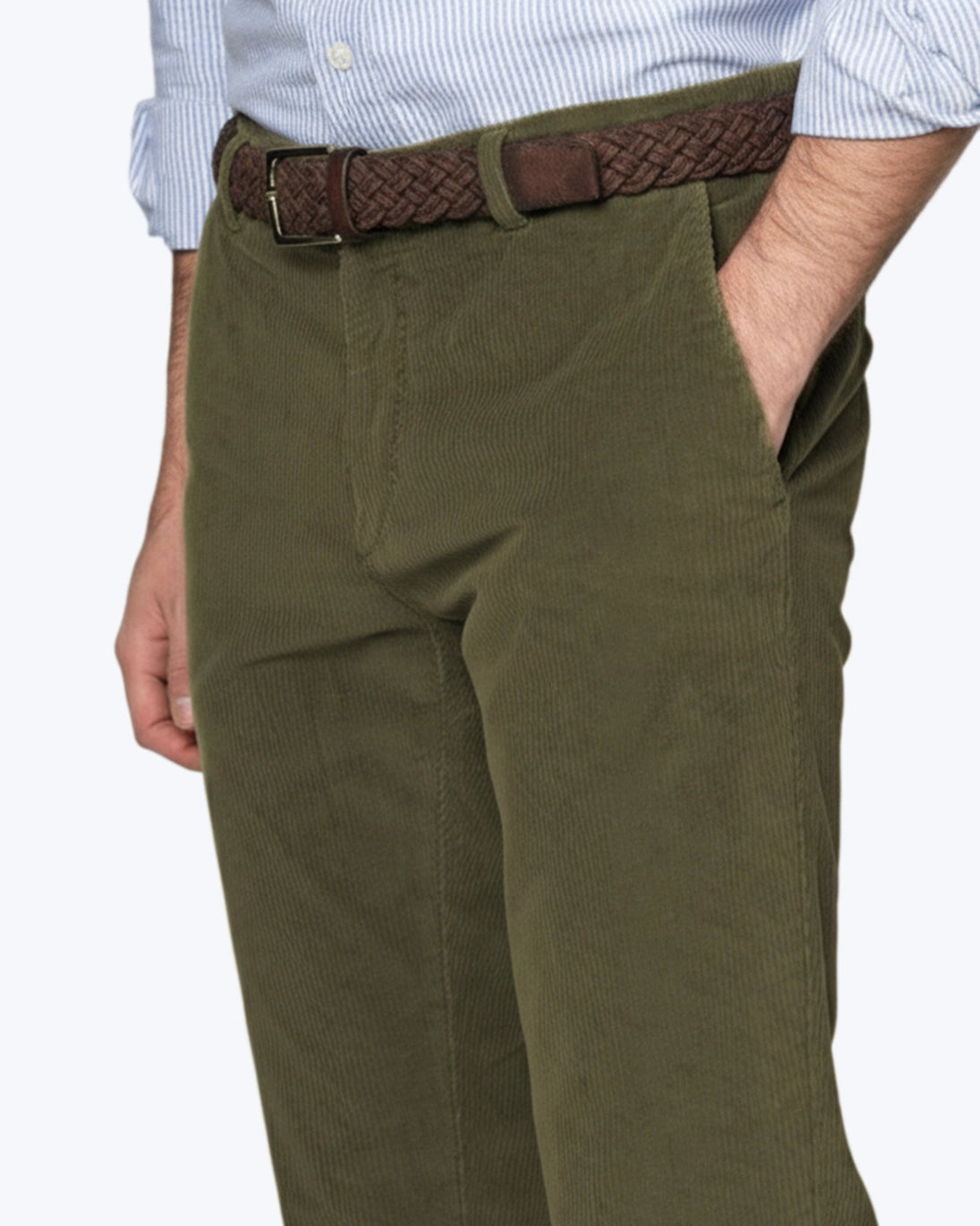 PANTALÓN CHINO DE PANA VERDE FEDERICO SLIM GTA